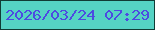 文字の大きさ：5、枠の色：113c35、背景の色：55d3c4、文字の色：4d4ae1 無料ブログパーツのブログ時計