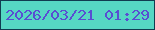 文字の大きさ：4、枠の色：113c51、背景の色：56d7c4、文字の色：594ed2 無料ブログパーツのブログ時計