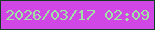 文字の大きさ：5、枠の色：113d20、背景の色：d047e6、文字の色：a0e2a3 無料ブログパーツのブログ時計