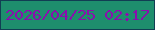 文字の大きさ：5、枠の色：113e53、背景の色：1e8e6d、文字の色：8a0ead 無料ブログパーツのブログ時計