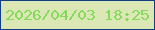 文字の大きさ：5、枠の色：113f83、背景の色：dbe8b6、文字の色：85d95b 無料ブログパーツのブログ時計