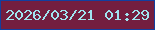 文字の大きさ：4、枠の色：113f9f、背景の色：731e3f、文字の色：a0e4f0 無料ブログパーツのブログ時計