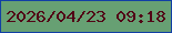 文字の大きさ：4、枠の色：113fa5、背景の色：67a073、文字の色：520316 無料ブログパーツのブログ時計
