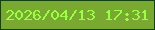 文字の大きさ：4、枠の色：114011、背景の色：79a931、文字の色：9bff44 無料ブログパーツのブログ時計