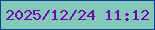 文字の大きさ：5、枠の色：114098、背景の色：82c9ba、文字の色：7102b0 無料ブログパーツのブログ時計
