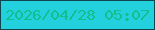 文字の大きさ：5、枠の色：11454f、背景の色：23d1de、文字の色：12be8c 無料ブログパーツのブログ時計
