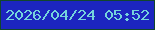 文字の大きさ：1、枠の色：11462c、背景の色：1c25c0、文字の色：75d3dc 無料ブログパーツのブログ時計