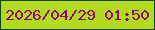 文字の大きさ：3、枠の色：11481a、背景の色：b3da21、文字の色：8c0d6b 無料ブログパーツのブログ時計