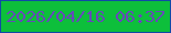 文字の大きさ：1、枠の色：114aa7、背景の色：0dbf3b、文字の色：6649ba 無料ブログパーツのブログ時計