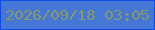 文字の大きさ：5、枠の色：114be7、背景の色：4577d6、文字の色：889966 無料ブログパーツのブログ時計