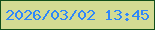 文字の大きさ：4、枠の色：114e19、背景の色：d3db93、文字の色：2e87fa 無料ブログパーツのブログ時計