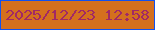 文字の大きさ：3、枠の色：1151ef、背景の色：d4701e、文字の色：a12965 無料ブログパーツのブログ時計