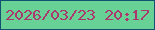 文字の大きさ：2、枠の色：115272、背景の色：68d296、文字の色：ac376e 無料ブログパーツのブログ時計