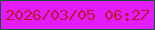 文字の大きさ：2、枠の色：115537、背景の色：e31cfe、文字の色：bd162f 無料ブログパーツのブログ時計