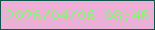 文字の大きさ：2、枠の色：115546、背景の色：ecb0d8、文字の色：8ef07c 無料ブログパーツのブログ時計