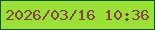 文字の大きさ：4、枠の色：115620、背景の色：9be036、文字の色：804445 無料ブログパーツのブログ時計