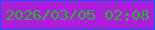 文字の大きさ：3、枠の色：1156f6、背景の色：ad1eda、文字の色：24b92b 無料ブログパーツのブログ時計