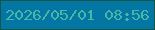 文字の大きさ：1、枠の色：115743、背景の色：0476a4、文字の色：48b7a8 無料ブログパーツのブログ時計