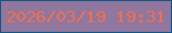 文字の大きさ：5、枠の色：115886、背景の色：91769e、文字の色：ed7051 無料ブログパーツのブログ時計