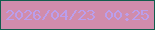 文字の大きさ：1、枠の色：115d4c、背景の色：d08cac、文字の色：ba9eec 無料ブログパーツのブログ時計