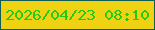 文字の大きさ：2、枠の色：115d55、背景の色：efd312、文字の色：22c918 無料ブログパーツのブログ時計