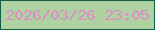 文字の大きさ：4、枠の色：115e49、背景の色：afd2a1、文字の色：e18acb 無料ブログパーツのブログ時計