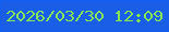 文字の大きさ：4、枠の色：115ef3、背景の色：1a5de6、文字の色：85e557 無料ブログパーツのブログ時計