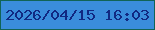 文字の大きさ：1、枠の色：116456、背景の色：3a8ddb、文字の色：112982 無料ブログパーツのブログ時計