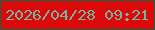 文字の大きさ：1、枠の色：116641、背景の色：dc080a、文字の色：72b5a2 無料ブログパーツのブログ時計