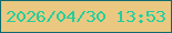 文字の大きさ：3、枠の色：116a6f、背景の色：eac881、文字の色：26cd9c 無料ブログパーツのブログ時計