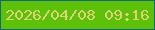 文字の大きさ：2、枠の色：116a78、背景の色：5ec109、文字の色：ddd276 無料ブログパーツのブログ時計