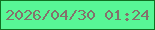 文字の大きさ：5、枠の色：117022、背景の色：58f796、文字の色：84716c 無料ブログパーツのブログ時計