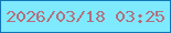 文字の大きさ：3、枠の色：1175b6、背景の色：7fe9fe、文字の色：b26f7e 無料ブログパーツのブログ時計