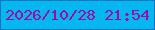 文字の大きさ：1、枠の色：1176be、背景の色：04b7f0、文字の色：a009a4 無料ブログパーツのブログ時計