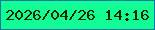 文字の大きさ：5、枠の色：1177ab、背景の色：12fe94、文字の色：0f2702 無料ブログパーツのブログ時計