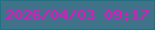 文字の大きさ：3、枠の色：117884、背景の色：40738a、文字の色：f409ca 無料ブログパーツのブログ時計