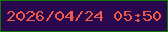 文字の大きさ：4、枠の色：117900、背景の色：2a084d、文字の色：ee5a47 無料ブログパーツのブログ時計
