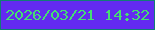 文字の大きさ：3、枠の色：117d76、背景の色：632af0、文字の色：45dd73 無料ブログパーツのブログ時計