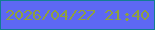 文字の大きさ：2、枠の色：117d93、背景の色：5d68f3、文字の色：8fa03e 無料ブログパーツのブログ時計