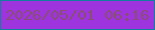 文字の大きさ：1、枠の色：117f9d、背景の色：9d34de、文字の色：894e75 無料ブログパーツのブログ時計