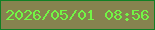 文字の大きさ：2、枠の色：118025、背景の色：86834f、文字の色：72f645 無料ブログパーツのブログ時計