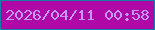 文字の大きさ：3、枠の色：1180a3、背景の色：af08a7、文字の色：c39af3 無料ブログパーツのブログ時計