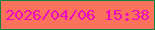 文字の大きさ：2、枠の色：118243、背景の色：fa725c、文字の色：ec09bf 無料ブログパーツのブログ時計