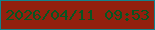 文字の大きさ：5、枠の色：11838c、背景の色：92200e、文字の色：065622 無料ブログパーツのブログ時計