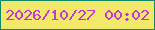 文字の大きさ：2、枠の色：118668、背景の色：f2e86a、文字の色：c338d3 無料ブログパーツのブログ時計