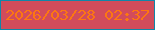 文字の大きさ：2、枠の色：1186a8、背景の色：d24c5b、文字の色：fc7711 無料ブログパーツのブログ時計