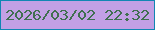 文字の大きさ：2、枠の色：1186b3、背景の色：c2a0e5、文字の色：406f50 無料ブログパーツのブログ時計