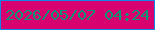 文字の大きさ：4、枠の色：1186e7、背景の色：d7026f、文字の色：0d9473 無料ブログパーツのブログ時計
