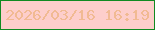 文字の大きさ：5、枠の色：118a21、背景の色：fdcecb、文字の色：f1ba93 無料ブログパーツのブログ時計