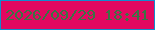 文字の大きさ：5、枠の色：118cce、背景の色：e20860、文字の色：3b7444 無料ブログパーツのブログ時計